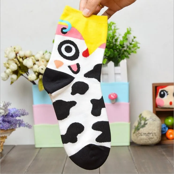 5 пар/лот новые милые животные милые хлопковые носки с рисунками Южной Кореи творческие красочные модные 3D Носки красивые носки-тапочки