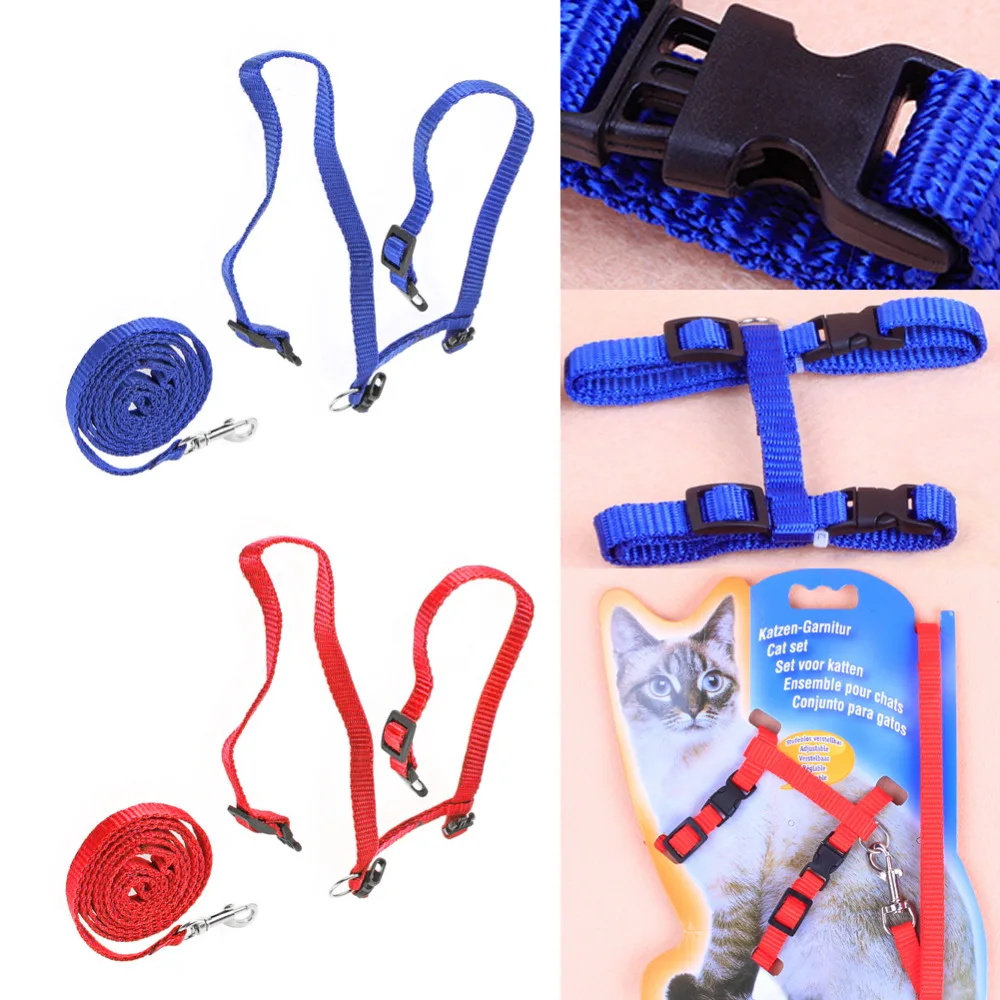 I shaped chest strap Adjustable Nylon Pet Traction Cat Kitten Halter Collar Cats Products For