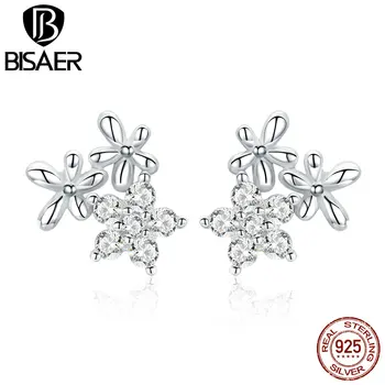 

WOSTU New Arrival 100%Real 925 Sterling Silver White Color Gypsophila Stud Earring For Women Gift Engagement Wedding BNE030