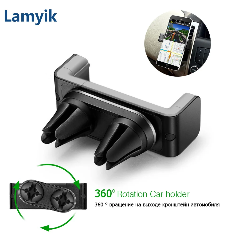 Universal Car Phone Holder Air Vent Holder Double Mount Clips 360