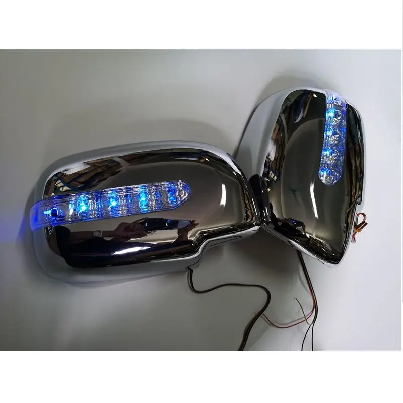 CITYCARAUTO крышка заднего зеркала автомобиля CHORMED литье стиль со светодиодный подсветкой подходит для HILUX VIGO боковое зеркало крышка 2005-2011