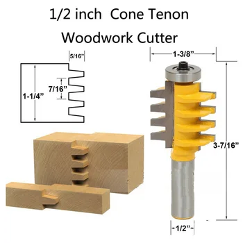 

1/2 T Type Shank 3teeth Tenon Cutter Reversible Glue Bits Joint Router Bit of High Quality Dovetail Router Bits Box