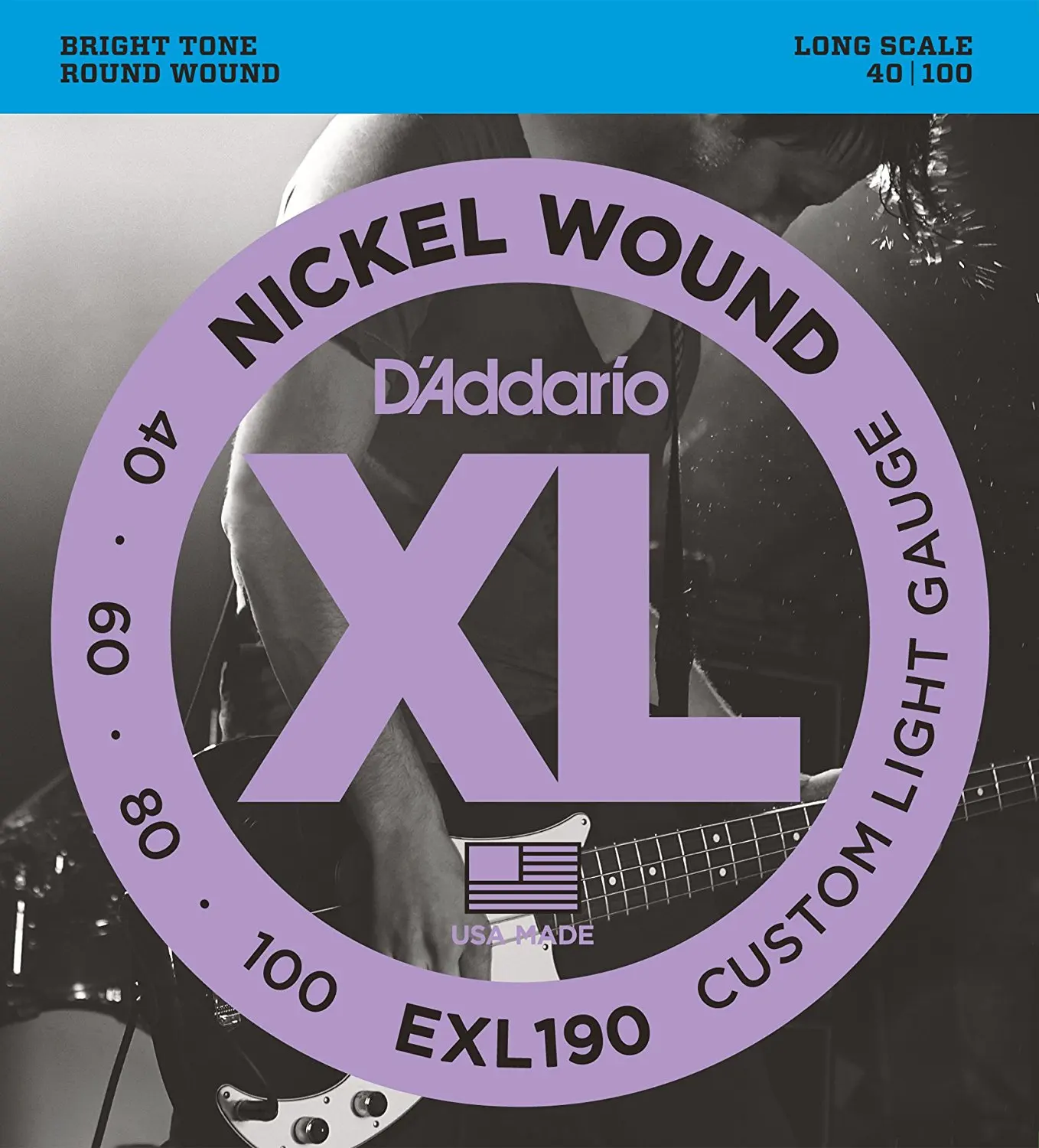 D'Addario с никелевой обмоткой Бас Гитары Струны, длинные весы EXL160 EXL165 EXL170 EXL190 EXL220