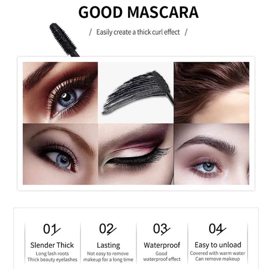 New 4D Makeup Lash Mascara Waterproof 3d Mascara For Silk Fiber Eyelash Extension Black Thick Lengthening Eye Lashes Cosmetics