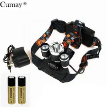 13000LM светодиодный T6+ 2R5 фары фара освещение светодиодный налобный фонарь Факел рыбалка+ 18650 батарея+ AC Зарядное устройство