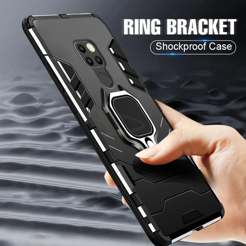 

Luxury Armor Full Shockproof Case For Huawei Mate 20 Pro P20 Lite Phone Cover On The For Huawei Honor 8X Max Car Ring Stand Case