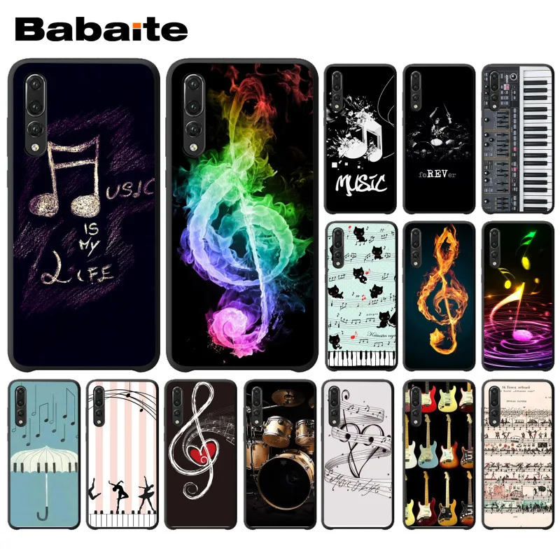 Мягкий силиконовый черный чехол для телефона Music Is My Love huawei p20 pro p20lite p9lite nova 3i honor 8x