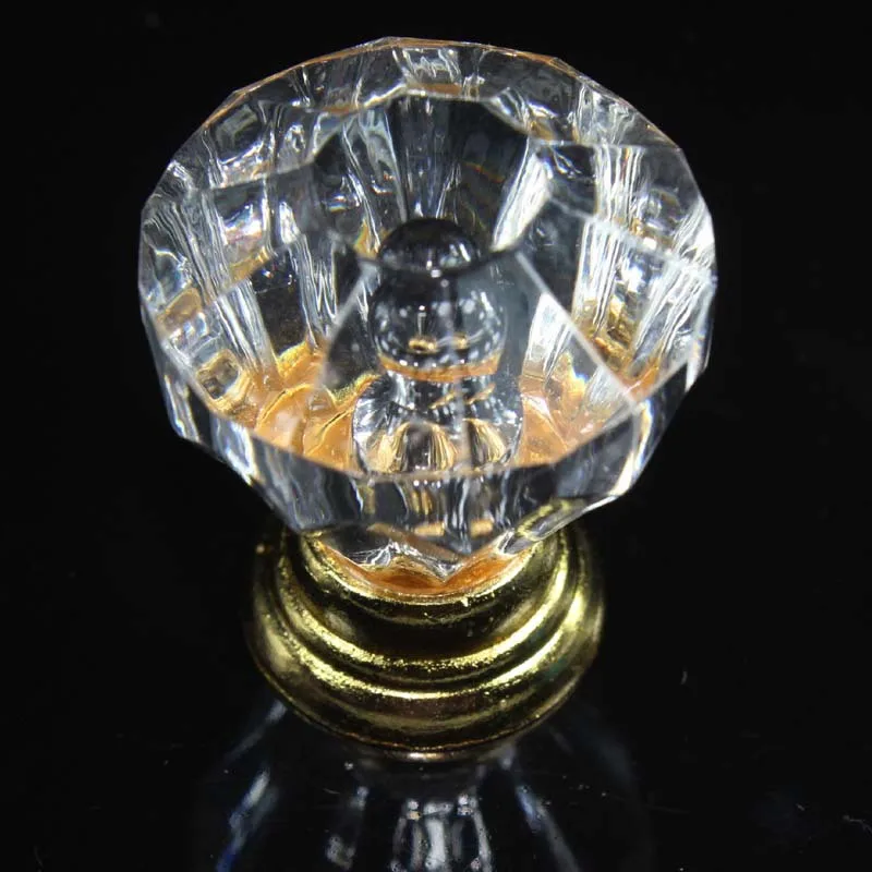 10pcs 25mm transparent acrylic furniture knobs diamond head drawer