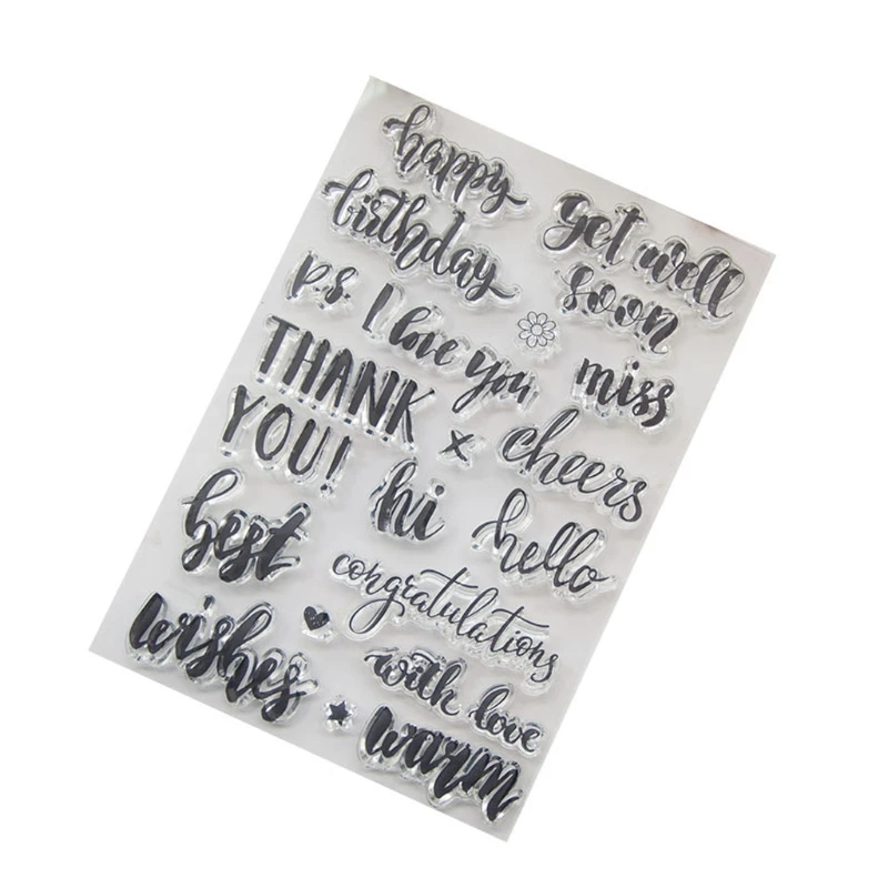 

Best Wishes DIY Silicone Clear Stamp Cling Seal Scrapbook Embossing Album Decor