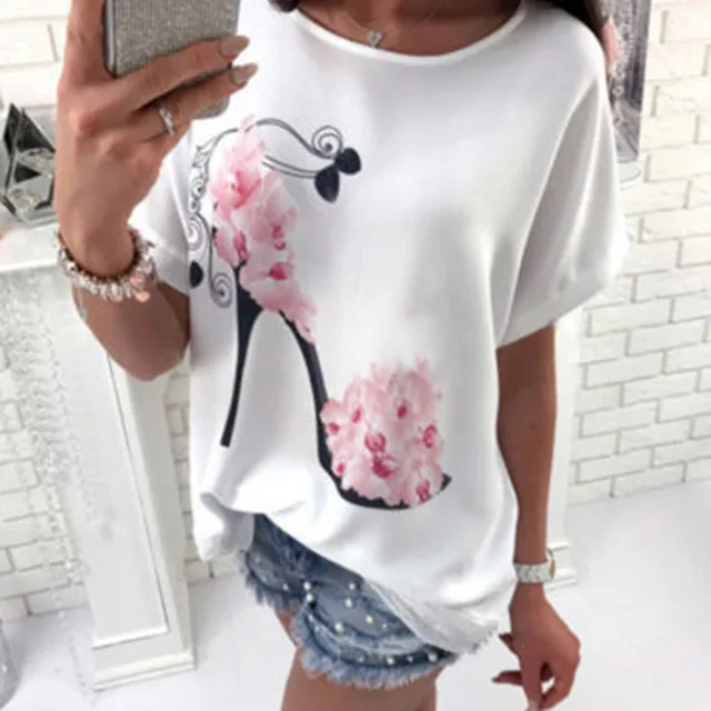 T-shirt manches courtes fleurs