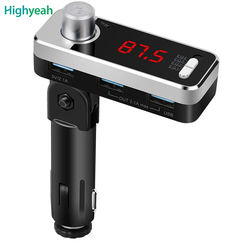 Upgraded version Wireless handsfree FM transmitter car charger music