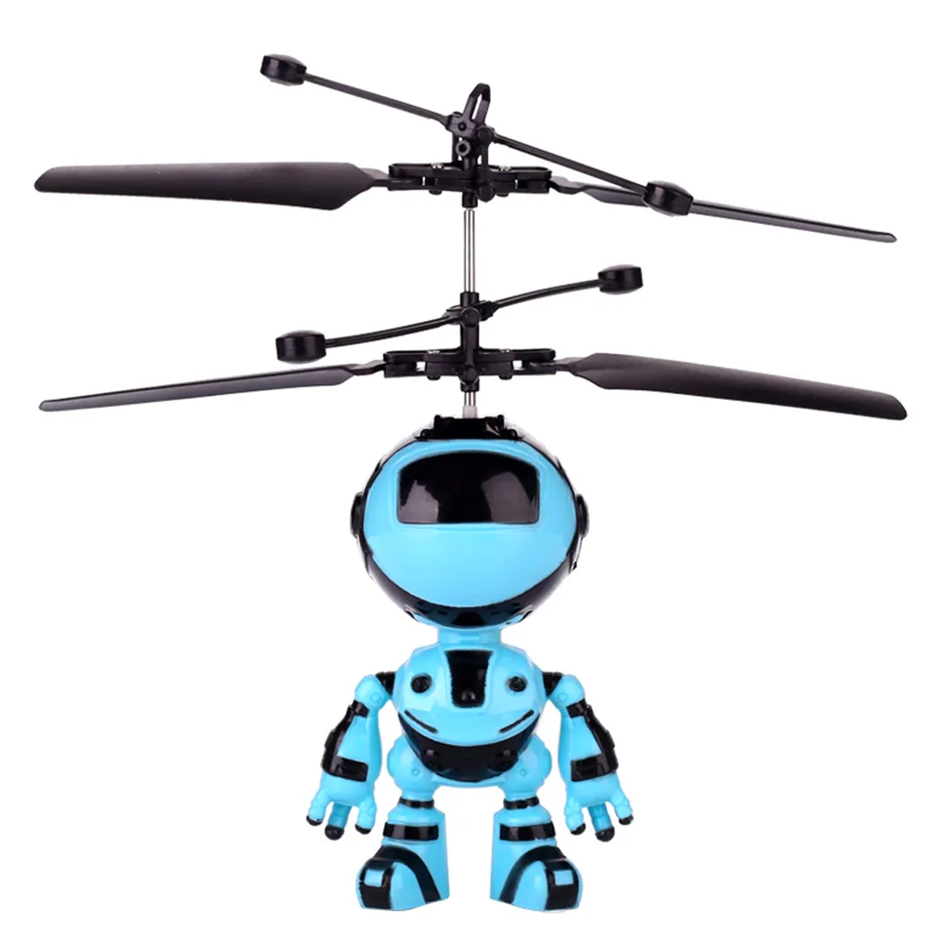 

Robot toy smart intelligent action figure Flying Mini RC Infraed Induction The Robot Flashing Light Toys For Kid Gifts D300228