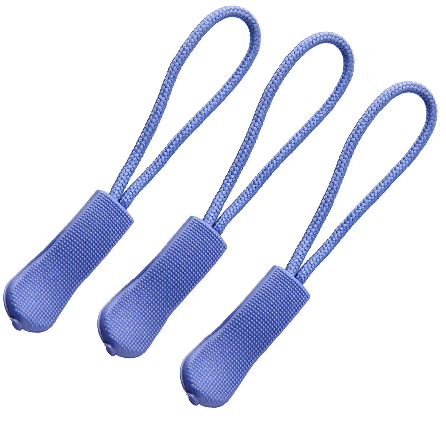 20pcs New Zipper Slider Pulls Cord Rope Ends Lock Zip Clip Buckle Black