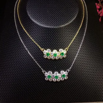 

Qi Xuan_Fashion Jewelry_Colombian Green Stone Flower Necklaces_S925 Solid Silver Pendant Necklaces_Factory Directly Sales