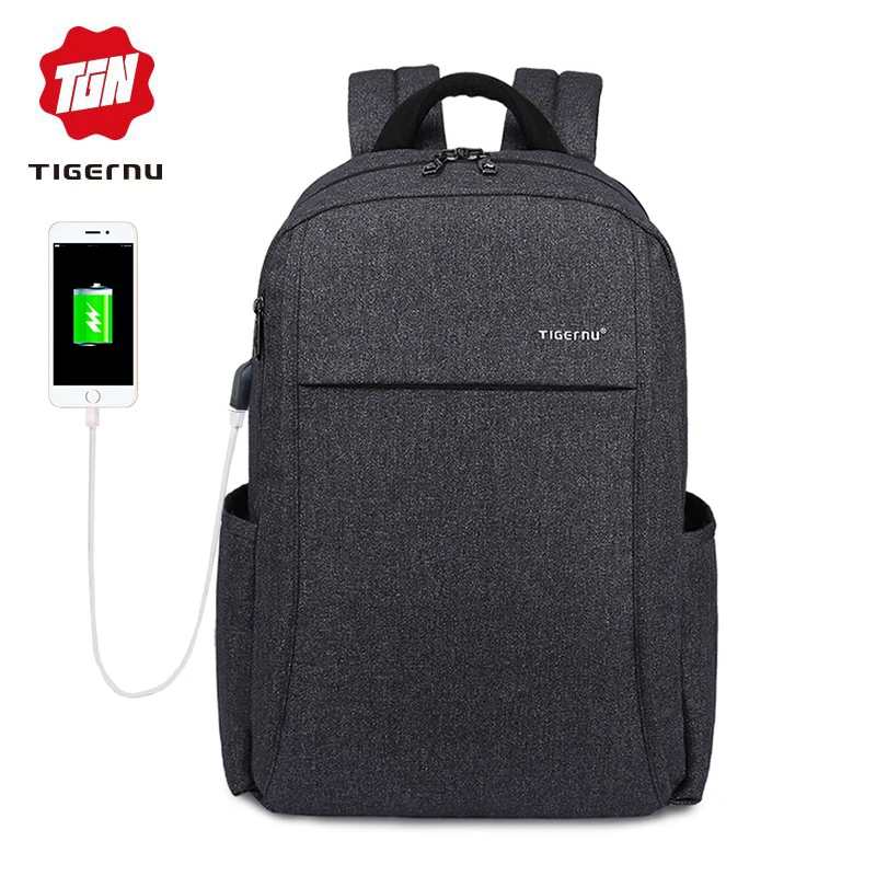 

FGGS-TIGERNU Anti-Theft Laptop Bag Student Bag Casual Backpack Travel Backpack USB Charging Backpack 15 Inch Backpack
