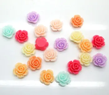 

50Pcs 13mm Mixed Resin Flower Decoration Crafts Kawaii Bead Flatback Cabochon Fridge Magnet Scrapbook DIY Accessories Buttons