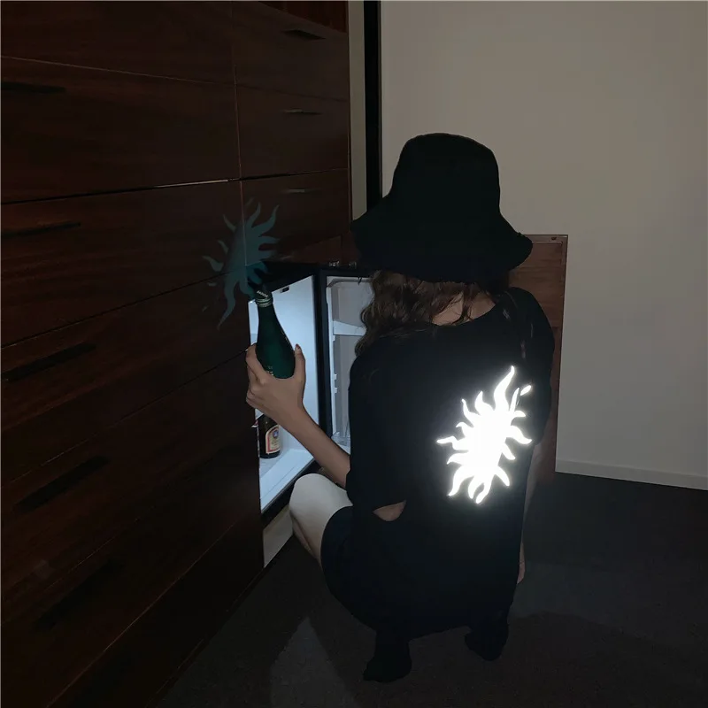 

Reflective Clothing Printed T-fluor tshirt, 2019 Sexy, BFF Moon Fluorescent Short Sleevefluor