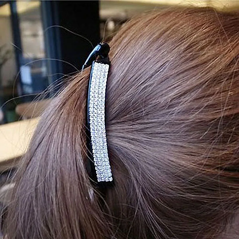 High quality hair accessories Simple Crystal Rhinestone Barrette Hairgrip Rhinestone Hair Clips
