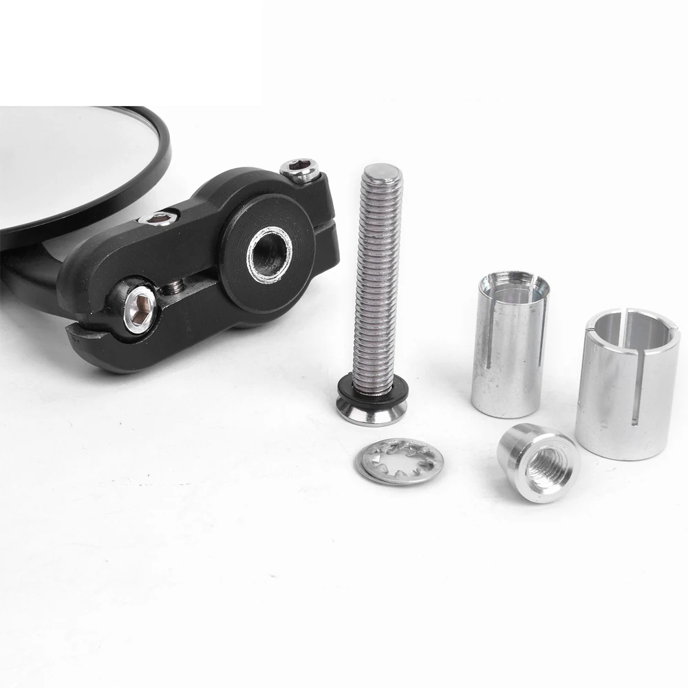 Motorcycle 3" Round Handle Bar End 7/8" Mirrors Cafe Racer Clubman Black #Y5 Motorcycle 3" Round Handle Bar End 7/8" Mirrors Cafe Racer Clubman Black #Y5