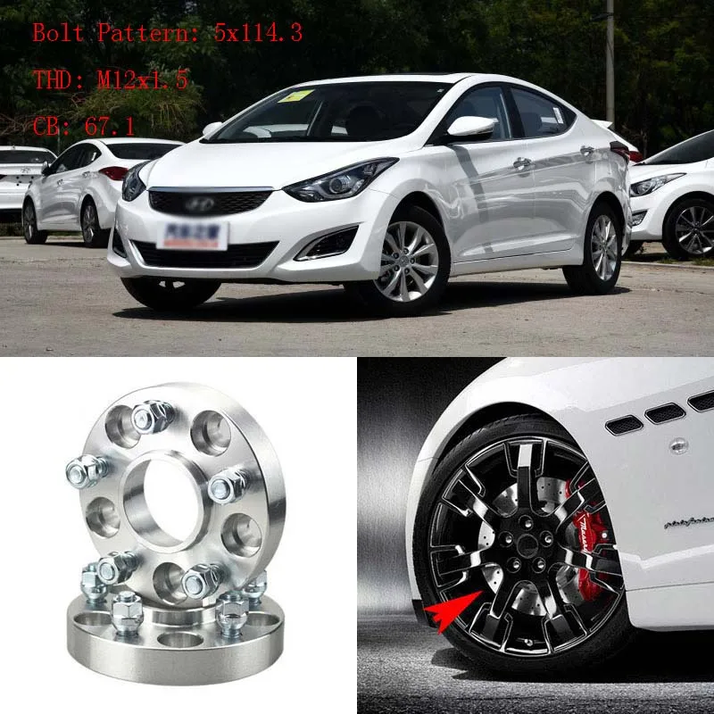 1" Wheel Spacers Adapters 5 Lug 5x4.5"/5x114.312x1.5 Studs For Hyundai