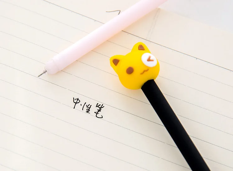 Criativa dos Desenhos Animados do Gato Caneta de Tinta Caneta de Tinta de Água Prêmio de Papelaria da Escola do Escritório Unidades Pacote Kawaii Gel Preta Unisex Caneta Assinatura de Água 48 - 9 48 unidades pacote criativa dos desenhos animados