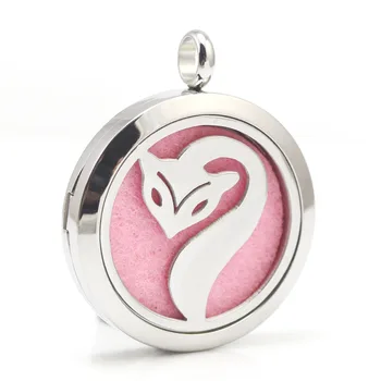 

Stainless Steel Fox Essential Oil Perfume Diffuser Aromatherapy Locket Necklace Pendant