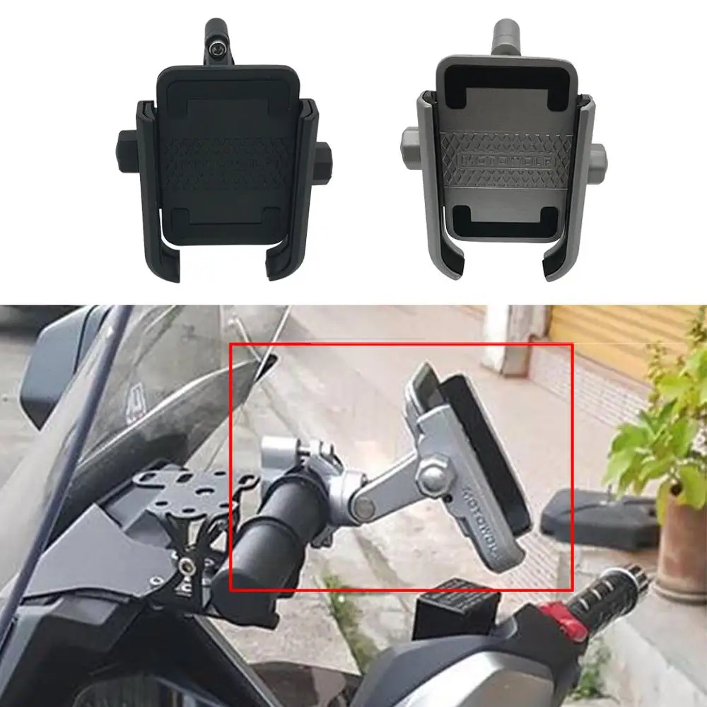 

Universal Motorcycle Bike Phone Holder Clip 360 Adjustable Phone Holder Handlebar Bracket For Honda Forza Yamaha XMAX NMAX