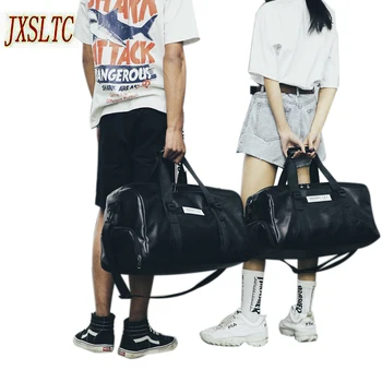 

JXSLTC 2018 Hot Quality Travel Bag PU Leather Couple Travel Bags Hand Luggage For Men And Women New Fashion Duffle Bag Travel
