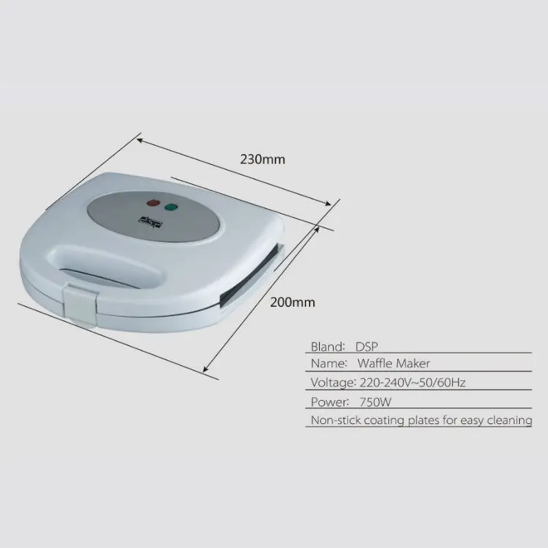 DSP техника для приготовления пищи Вафельницы пончик машина 4-Piece сэндвич-машина для завтрака 750W 220-240V