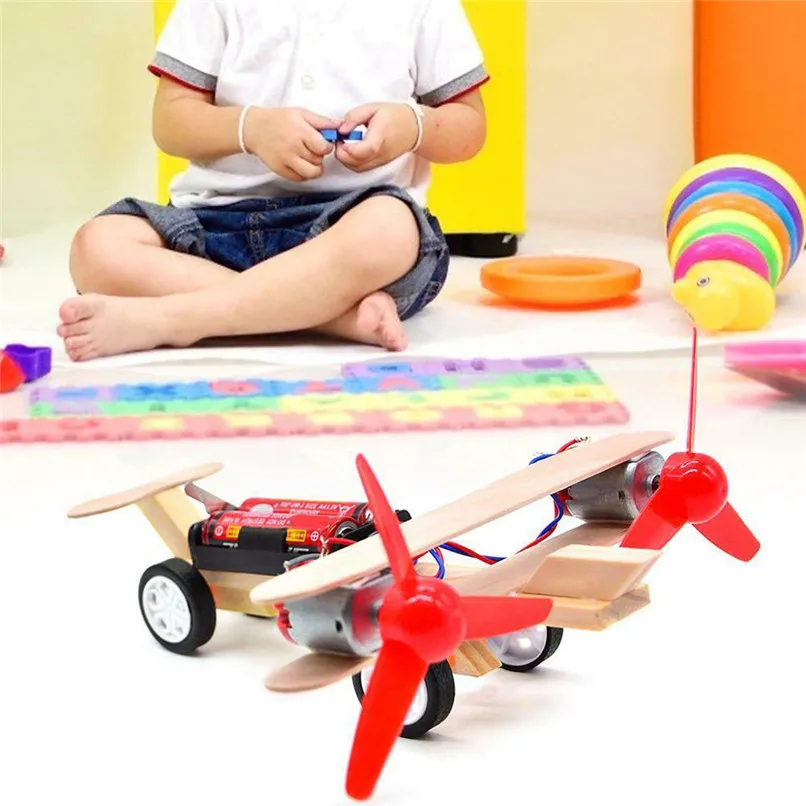 DIY Детская Наука Образование эксперимент игрушки Электрический планер модель самолета DIY подарок для детей развивающие игрушки 30AP15
