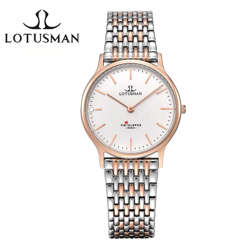 DIY Индивидуальные lotusman Luxury влюбленных часы Для мужчин женщин нержавеющая сталь