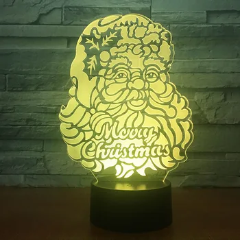 

7 Color Changing 3D Night Light Creative Santa Claus Visual Led 3d Desk Table Lamp Baby Sleeping Lighting Kids Christmas Gift