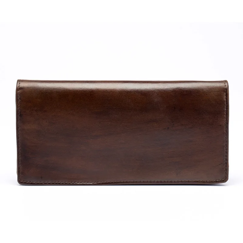 

Men's Vintage Long Hand-Cleaned Color Clutch Bag Openable Money-Closing Hand Bag Multi-Card Wallet