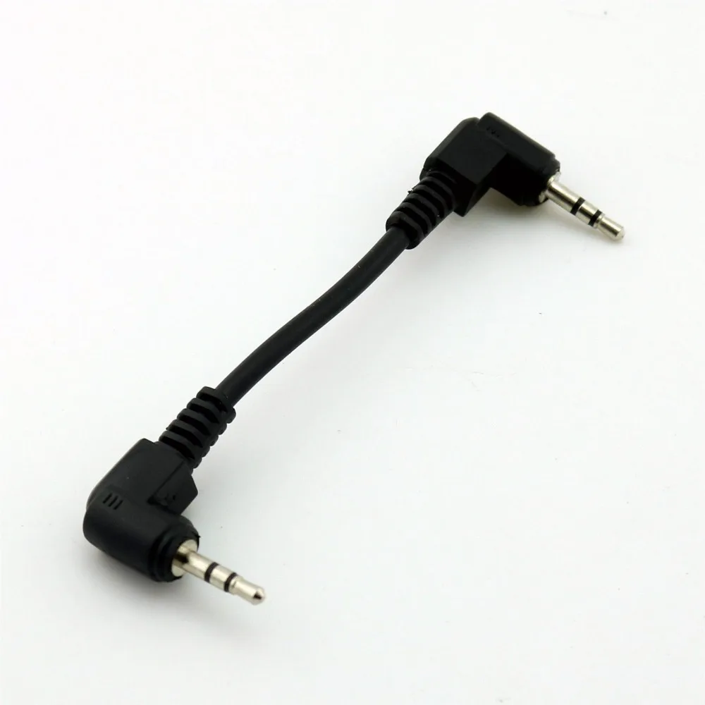 

2pcs 2.5mm 3pole Stereo TRS Male to 2.5mm 3pole Male Plug Male to Male Right Angle Audio Aux Connector Cable Cord 8cm