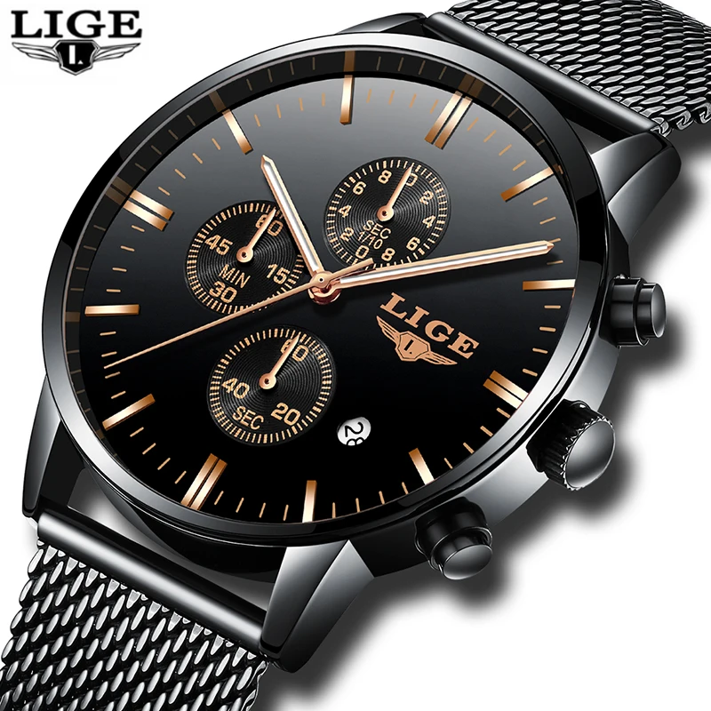 

Relogio Masculino Mens Watches LIGE Top Brand Luxury Men's Casual Simple Sports Watch Men's Waterproof Quartz Watch Herrenuhren