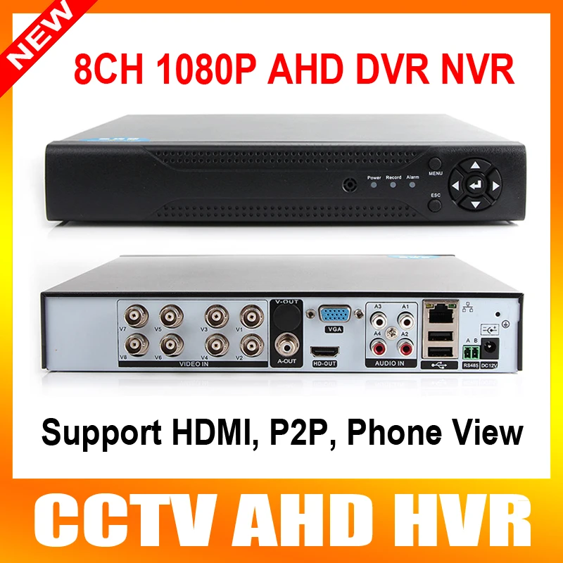  8CH Hybrid HD 2.0MP AHD-H 1080P DVR Realtime HDMI Output 4CH Hybrid DVR NVR FOR Onvif IP Camera P2P For 8Ch 1080P Or 16Ch 960P 