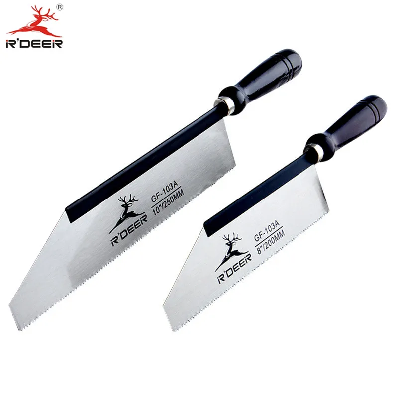  Hand Saw 200mm/250mm Mini Hacksaw Hardwood Handle 65# Manganese Steel For Woodworking