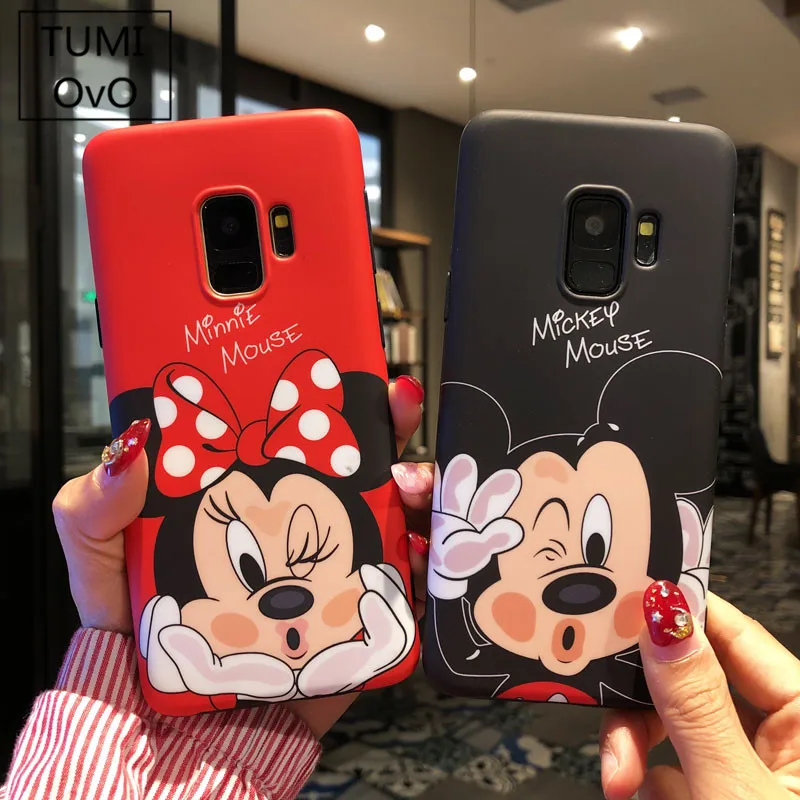 

Luxury Lovely Silicone Cartoon 3D Mickey Minnie Pattern Soft TPU For Samsung Galaxy Note 8 S8 S9 Plus Back Phone Cases Cover