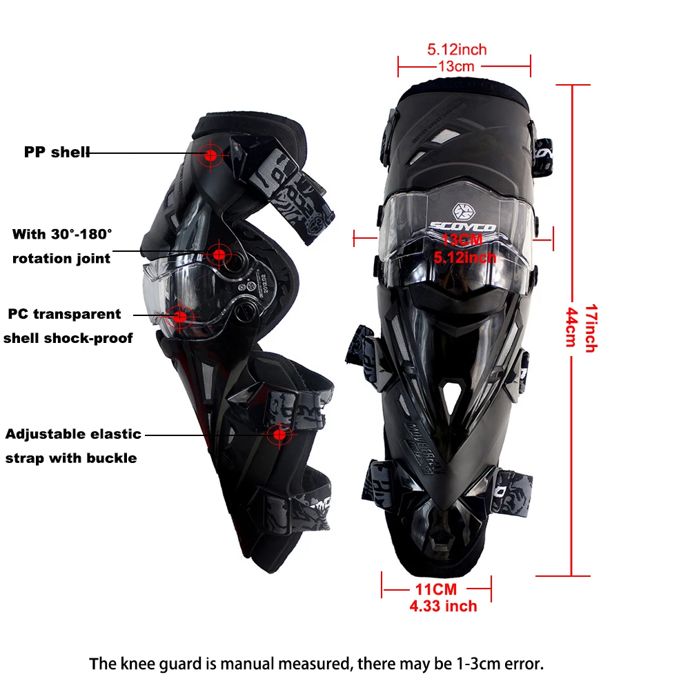 SCOYCO Motorcycle Knee/Shin Protector MBX MTB Motorcross Anti-fall Windproof Extreme Sport Racing Cycling Motor Knee Protector