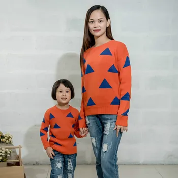 

Sweaters Mother Daughter Long Sleeve Shirts Autumn Cotton Family Matching Clothes Comfortable Warm Casual Pullover Baby Girl