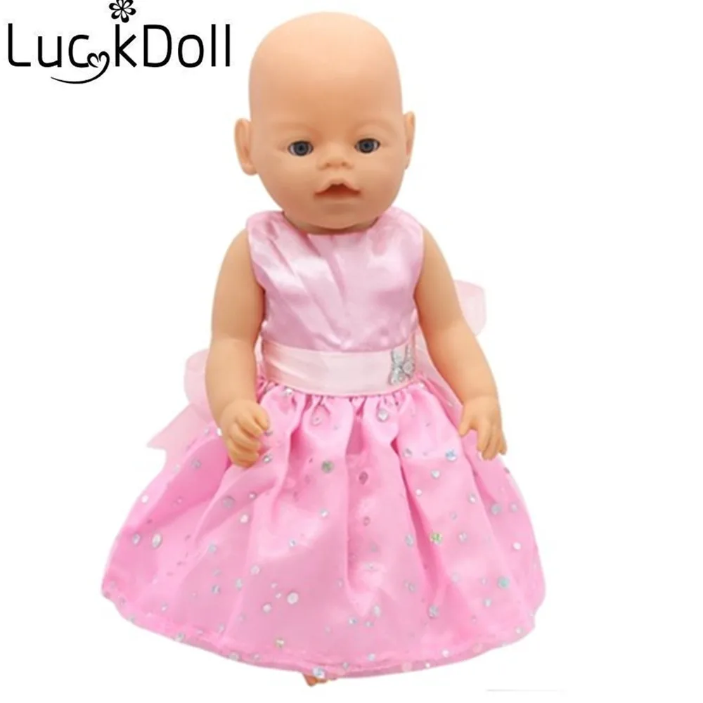 Luckydoll 8 шт. милое платье принцессы подходит 18 дюймов Американский 43 см BabyDoll одежда аксессуары игрушки Детский Рождественский подарок - Цвет: b11