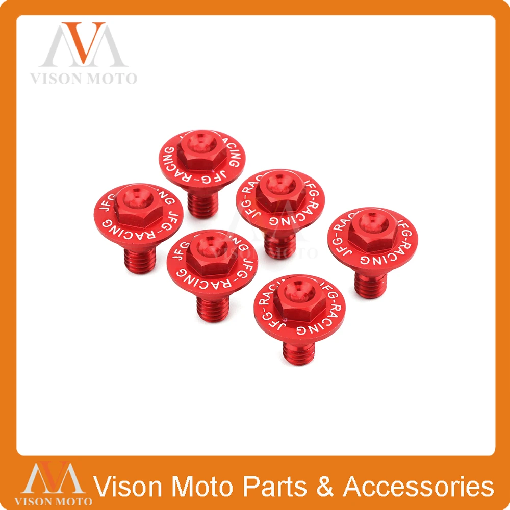 Buy Motorcycle CNC 6 PCS Red Damping Mudguard Screw
