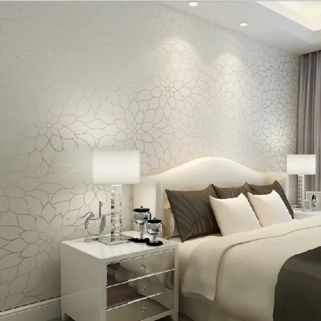Gratis Verzending Moderne Nonwovens Behang Beige Wit Kleur Lotus ... Gratis Verzending Moderne Nonwovens Behang Beige Wit Kleur Lotus ...