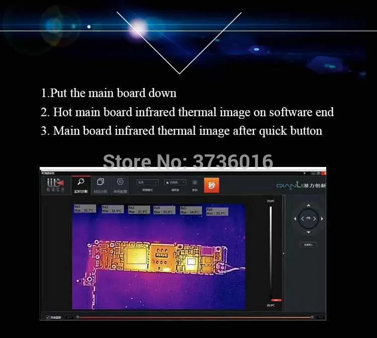 PCB тепловая камера скорость диагностики Мобильная материнская плата телефона Обнаружение быстрого ремонта неисправности съемка тепловизирующий инструмент