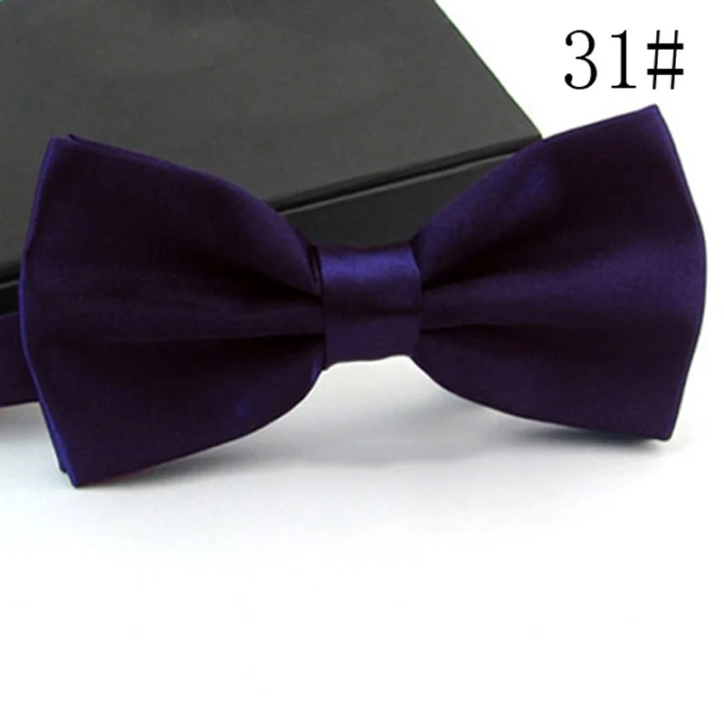 Men Dark Purple 35 цветов, однотонные модные галстуки-бабочки для жениха, мужчин, детей, торжественные цветные галстуки-бабочки для мужчин, свадебные галстуки-бабочки - Цвет: Men Dark Purple
