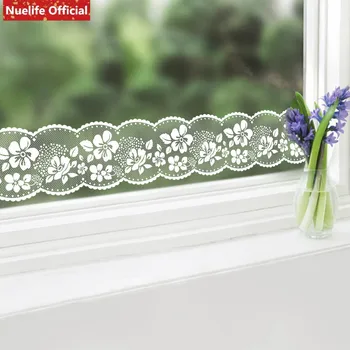 

White lace waist line home window glass waist line film living room kitchen sliding door collision self-adhesive pvc painting