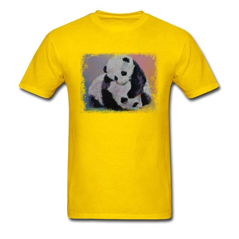 BABY PANDA RUMBLE Casual Summer Fall Pure Cotton Crew Neck Men Tops Shirt Geek Tees Company Short Sleeve T Shirt BABY PANDA RUMBLE yellow