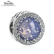 2016 Otoño Radiante SHEALIA Corazones Calados Grano de Los Encantos de Plata de Ley 925 Joyas de Cristal Cabida Los Granos de Pandora Pulsera Para Las Mujeres