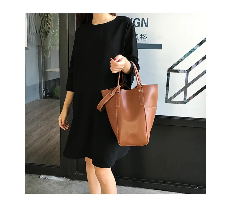 Brand Hot Sale Fashion Ladies Hobos Classic Women Handbag 100% Genuine Leather Large Capacity Shoulder Bag Casual Simple (10)