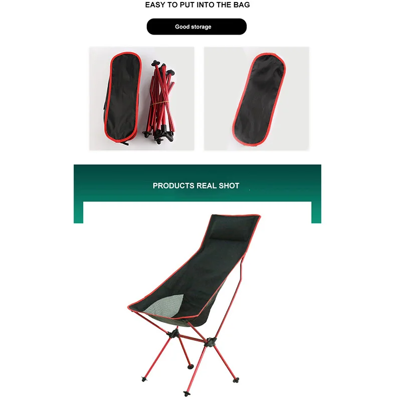 Ultra-Light Outdoor Folding High Back Chair High Load Aluminum Alloy Chair Camping Portable Beach H
